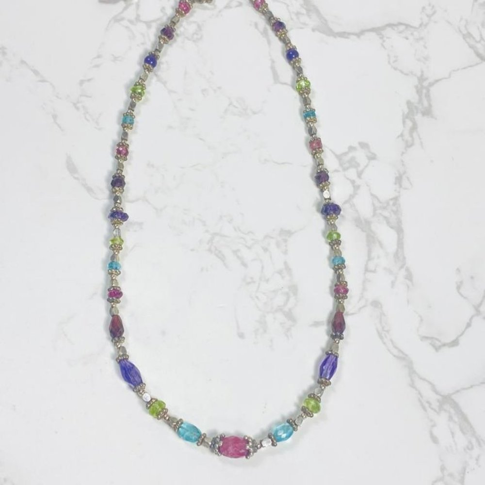 River Mist Gemstone Colorful And Silver Necklace View 6